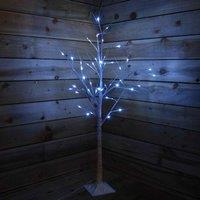 Samuel Alexander 2.4M 8Ft Indoor Outdoor Christmas Lit Birch Tree With 136 Ice White Leds, White