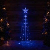 Samuel Alexander 1.2M Light Up Smart Christmas Cone Tree With Multi-action Rgb Leds, White