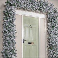 Samuel Alexander 8Ft 2.55M Double Door Artificial Snow Flocked Christmas Tree Arch In Green With 2000 Tips