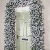 Samuel Alexander 8Ft 2.57M Single Door Artificial Snow Flocked Christmas Tree Arch In Green With 2000 Tips
