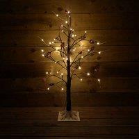 Samuel Alexander 3Ft Snowy Brown Twig Outdoor Christmas Tree With Pine Cones & 64 Warm White Leds