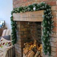 Samuel Alexander Samuel Alexander 270Cm 9Ft X 25Cm Snow Tipped Green Christmas Garland Decoration Xmas Garlands Decoration For Stairs Fireplaces Wall Door Home Decorations, Green