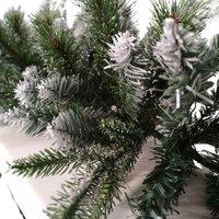 Samuel Alexander 1.8M Premier Christmas Artificial Fairmont Fir Snow Tipped Plain Green Garland, Green