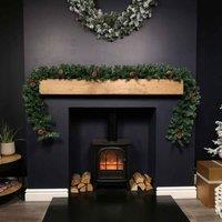 Samuel Alexander Premier 270Cm 9Ft Christmas Garland Decoration With Red Berries & Cones, Green