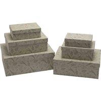 The Seasonal Gift Co. Set Of 6 Nested Winter Wilds Gift Boxes, Green