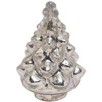 The Seasonal Gift Co. Recycled Glass Silver Christmas Tree Ornament, Silver