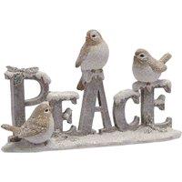 The Seasonal Gift Co. Peace Figurine With Robins, White