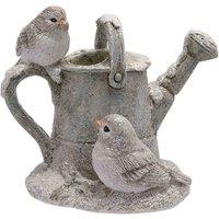 The Seasonal Gift Co. 2 Robins Figurine On A Watering Can, Silver