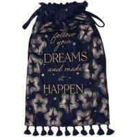 The Seasonal Gift Co. Blue Velvet Present Sack 'follow Your Dreams', Blue