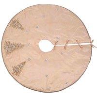 The Seasonal Gift Co. Hand Embellished Gold Sequin Christmas Tree Skirt, Cream