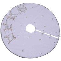 The Seasonal Gift Co. White Reindeer Hand Embellished Christmas Tree Skirt, White