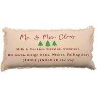 The Seasonal Gift Co. Mr & Mrs Claus Rectangular Cushion, Cream