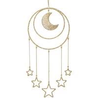The Seasonal Gift Co. Hanging Glass Beaded Moon & Stars, Gold
