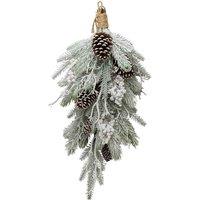 The Seasonal Gift Co. Snowy Pine Foliage With Cone Decoration, Green