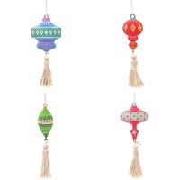 The Seasonal Gift Co. Set Of 4 Hanging Metal Decorations, Multi