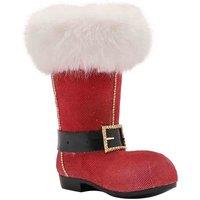 The Seasonal Gift Co. Fur Boot Wine Bottle Holder, Red