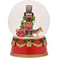 The Seasonal Gift Co. Musical Nutcracker Snow Globe, Red