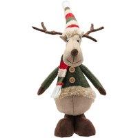 The Seasonal Gift Co. Fabric Standing Moose With Short Legs Decoration, Grey