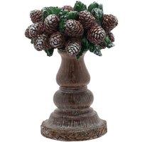 The Seasonal Gift Co. Candlestick With Cones Design, Brown