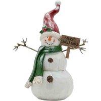 The Seasonal Gift Co. Wood Effect Snowman, White