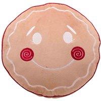 The Seasonal Gift Co. Gingerbread Man Round Cushion, Cream