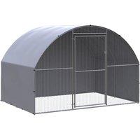 vidaXL Outdoor Chicken Coop 3x2x2 m Galvanised Steel, Silver