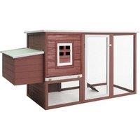 vidaXL Outdoor Chicken Cage Hen House with 1 Egg Cage Brown Wood, Brown