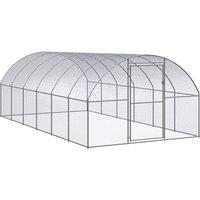 vidaXL Outdoor Chicken Coop 3x6x2 m Galvanised Steel, Silver