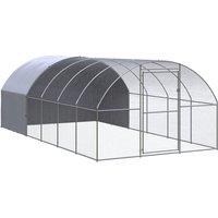vidaXL Outdoor Chicken Coop 3x6x2 m Galvanised Steel, Silver