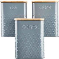 Cooks Professional 3pc Tin Container Set - Grey, Grey