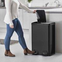 Cooks Professional Dual Recycle Pedal Bin 60L (30L plus 30L), Black