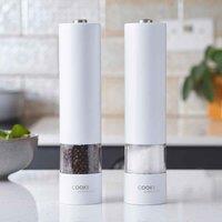 Cooks Professional Electric Salt And Pepper Mill Set - White, White