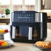 Cooks Professional Twin Dual 8L Air Fryer w/ Glass Drawers, Black