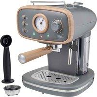 Cooks Professional 15 Bar Retro Coffee Espresso Machine Grey, Grey
