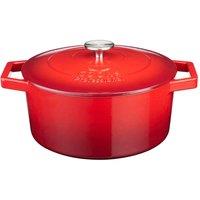 Cooks Professional Cast Iron Casserole w/ Lid 26cm, 5.8L Red, Red