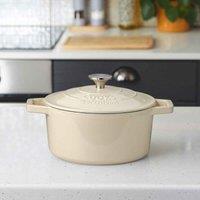 Cooks Professional Cast Iron Casserole w/ Lid 20cm, 2.8L off White, White