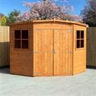 Shire Shiplap 8ft x 8ft Wooden Corner Garden Shed with Double Doors