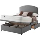 Silentnight Mirapocket 1200 135cm Mattress with Ottoman and 2 Drawer Divan Bed Set - Slate Grey No Headboard