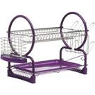 Premier Housewares 2-Tier Dish Drainer - Purple