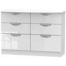 Welcome Furniture Ready Assembled Indices 6 Drawer Midi Chest - White
