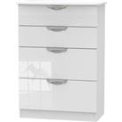 Welcome Furniture Ready Assembled Indices 4 Drawer Deep Chest - White
