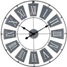 Premier Housewares Small Metal Wall Clock - Grey