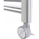 Terma Leo Electric Towel Rail with MOA BLUE Thermostatic Element Chrome - 600 x 400mm 120w