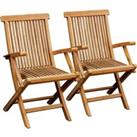 Charles Bentley Teak Arm Chairs - Set of 2