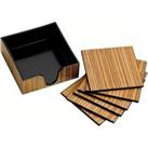 Premier Housewares Wood Veneer Coasters with Holder - Set of 6