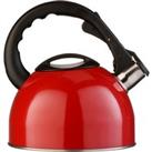 Premier Housewares 2.5L Stainless Steel Whistling Kettle - Red