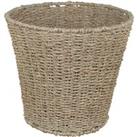 JVL Natural Round Seagrass Waste Paper Basket Bin 28 x 25 cm
