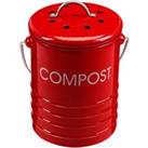Premier Housewares Compost Bin With Handle - Red