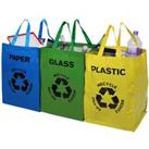 Premier Housewares Plastic/Glass/Paper Recycle Bags - Set of 4