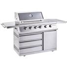 Outback Signature II 6-Burner Hybrid Gas & Charcoal BBQ plus Cover - Stainless Steel